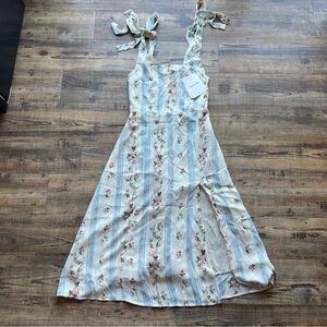 Rosie Posie Womens Sweet Floral Stripe Sundress Cottage Boho Sz Small NWT